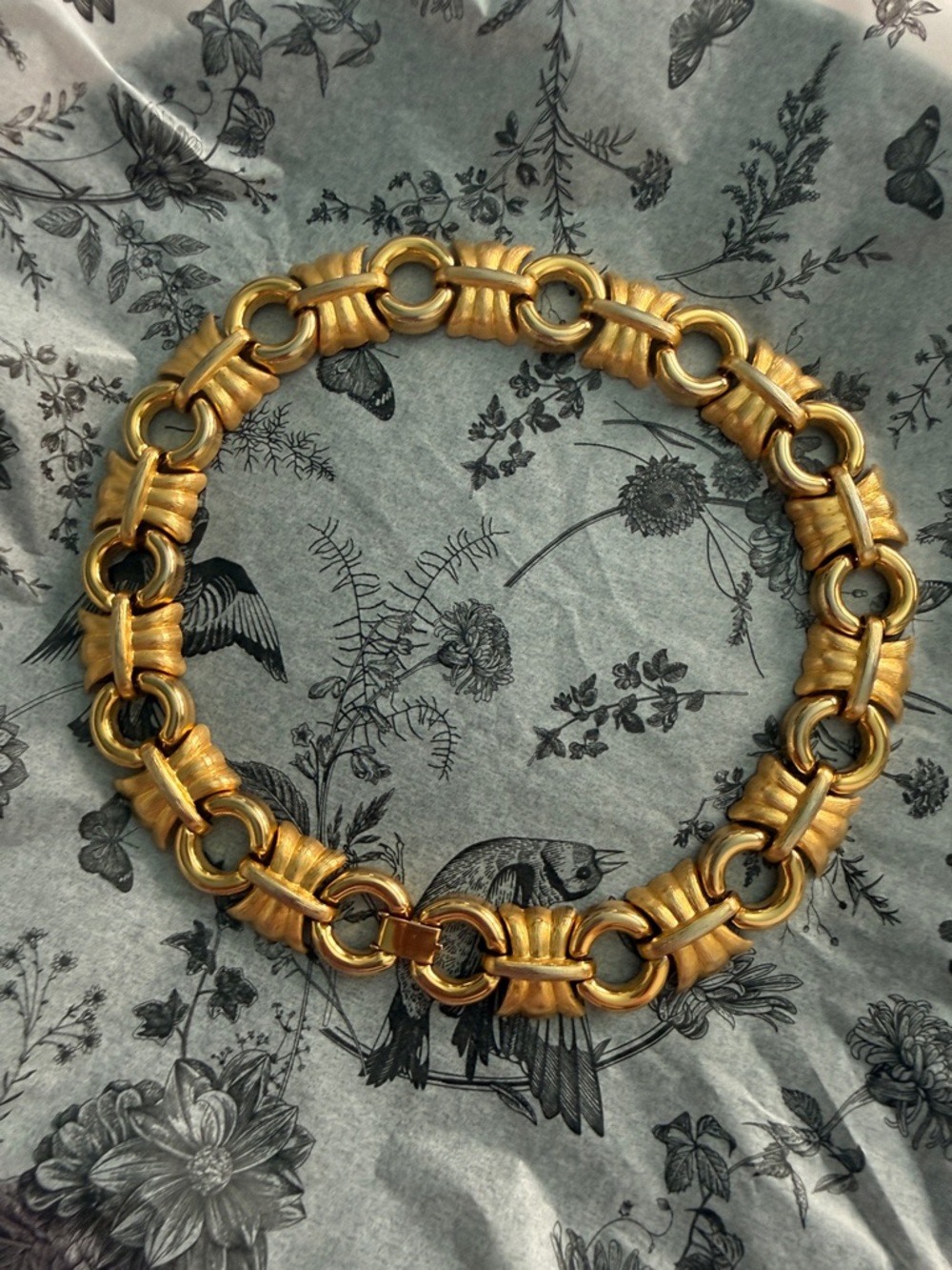 Unsigned Givenchy Gold Link Statement Necklace